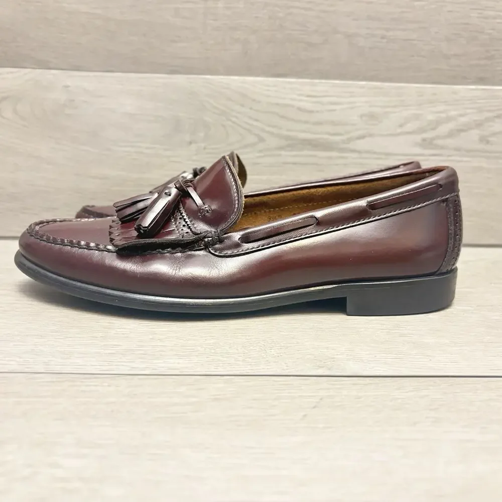 G.H. Bass Weejuns Loafers Layton Tassel Kiltie Burgundy Wine Loafers Size 9.5D